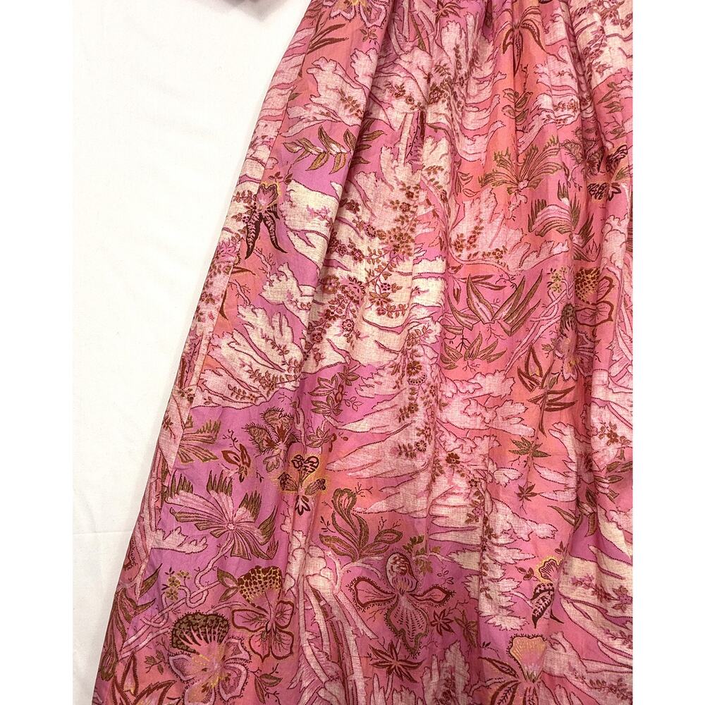 Ulla Johnson Leilani Dress Sz 8 100% cotton pink & gold floral print pockets - Picture 5 of 15